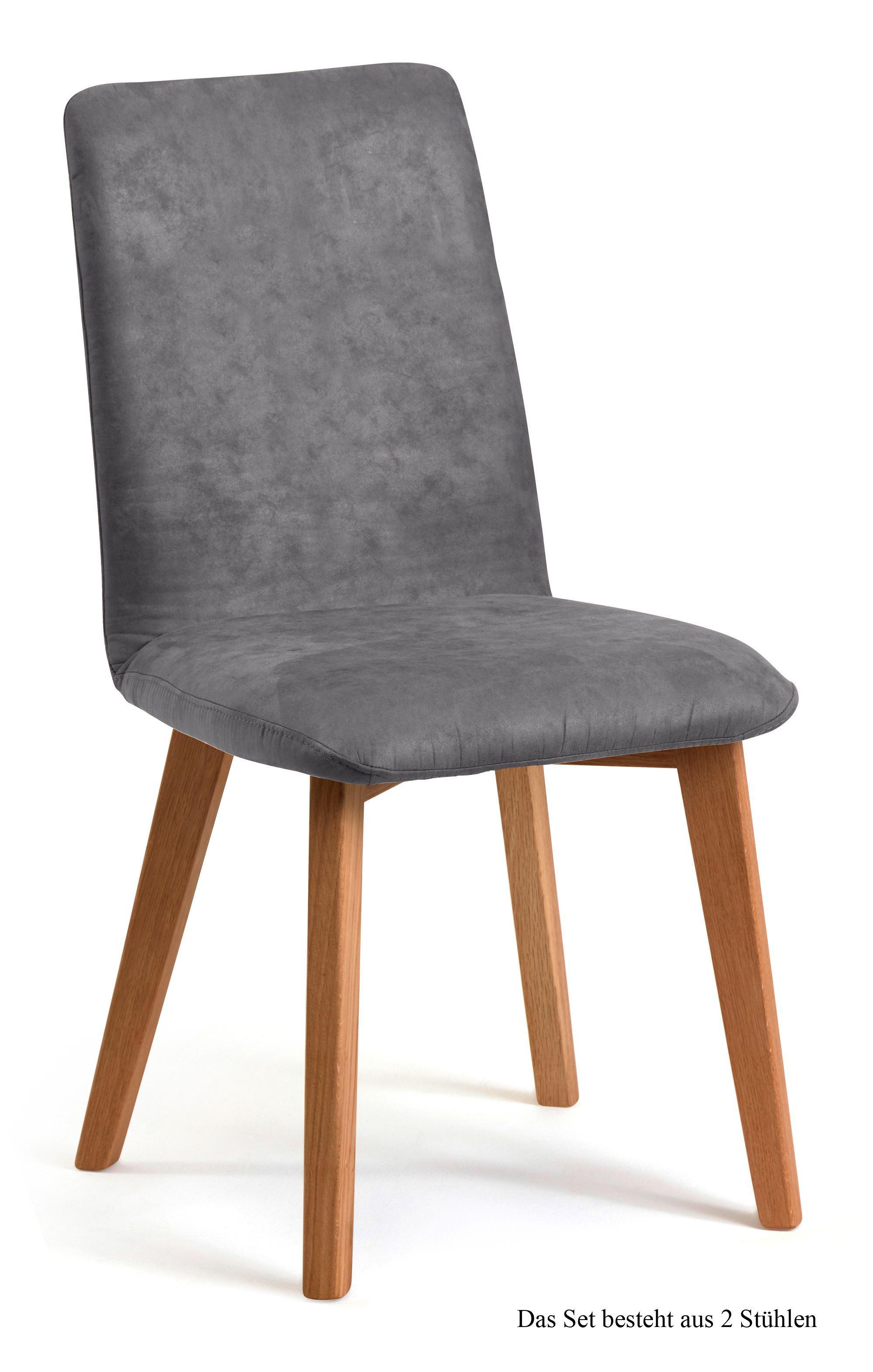 ESSZIMMERSTUHL (2er-Set) Darci 47x92x60 Eiche geölt/Grau - Eichefarben/Grau, Kunststoff (60/92/47cm) - 58aufmkessel