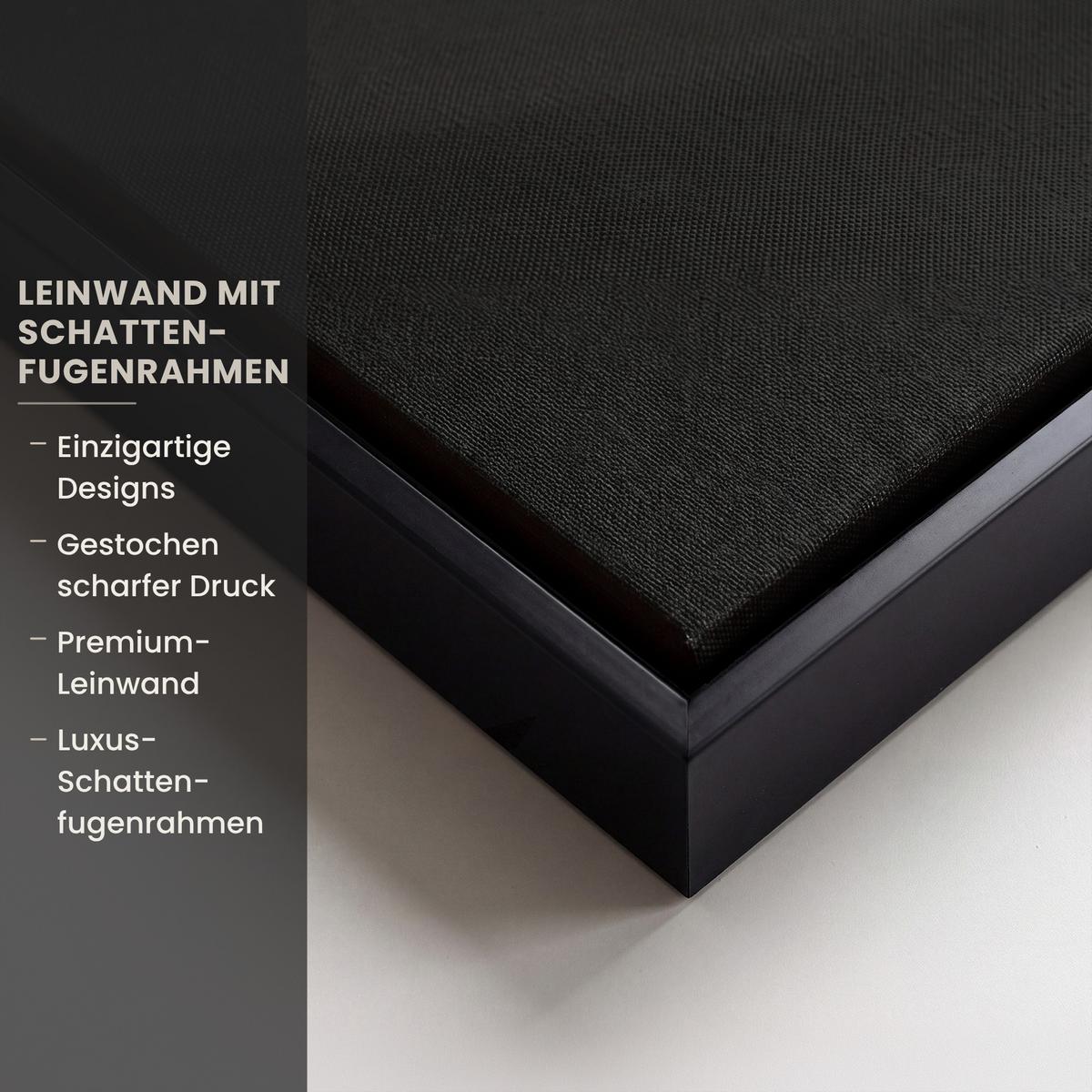LEINWAND Bilder mit Rahmen - Frau - Schwarz - Gold - Gesicht - Lippen - 100x70 - Goldfarben, Textil (100/70cm) - MuchoWow