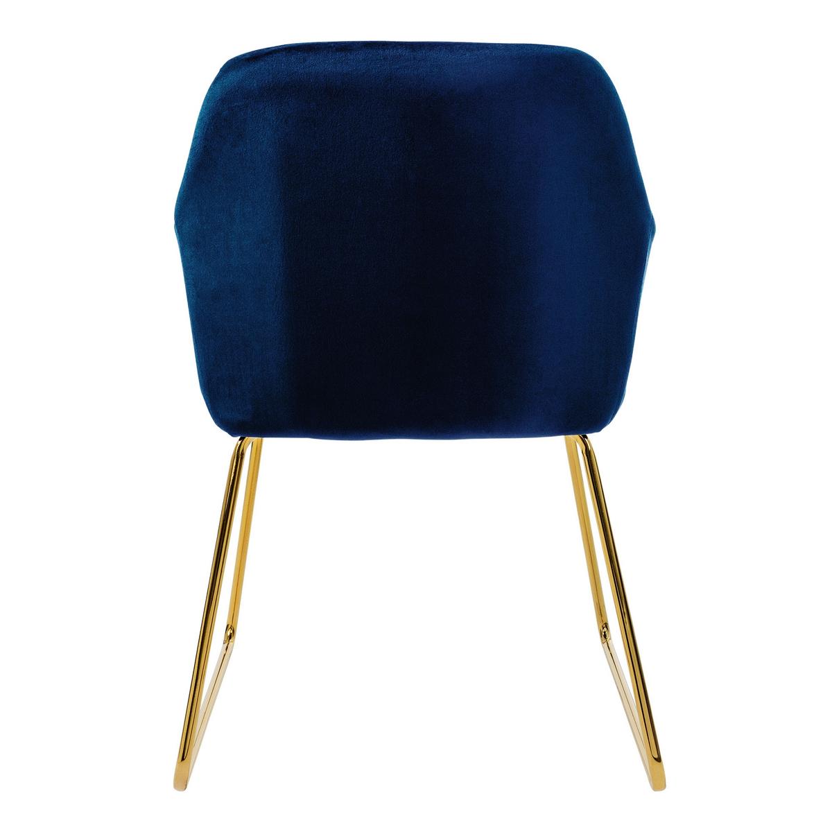 ESSZIMMERSTÜHLE 2er Set Blau Samt - Blau/Goldfarben, Textil/Metall (60/82/57cm) - ML-DESIGN
