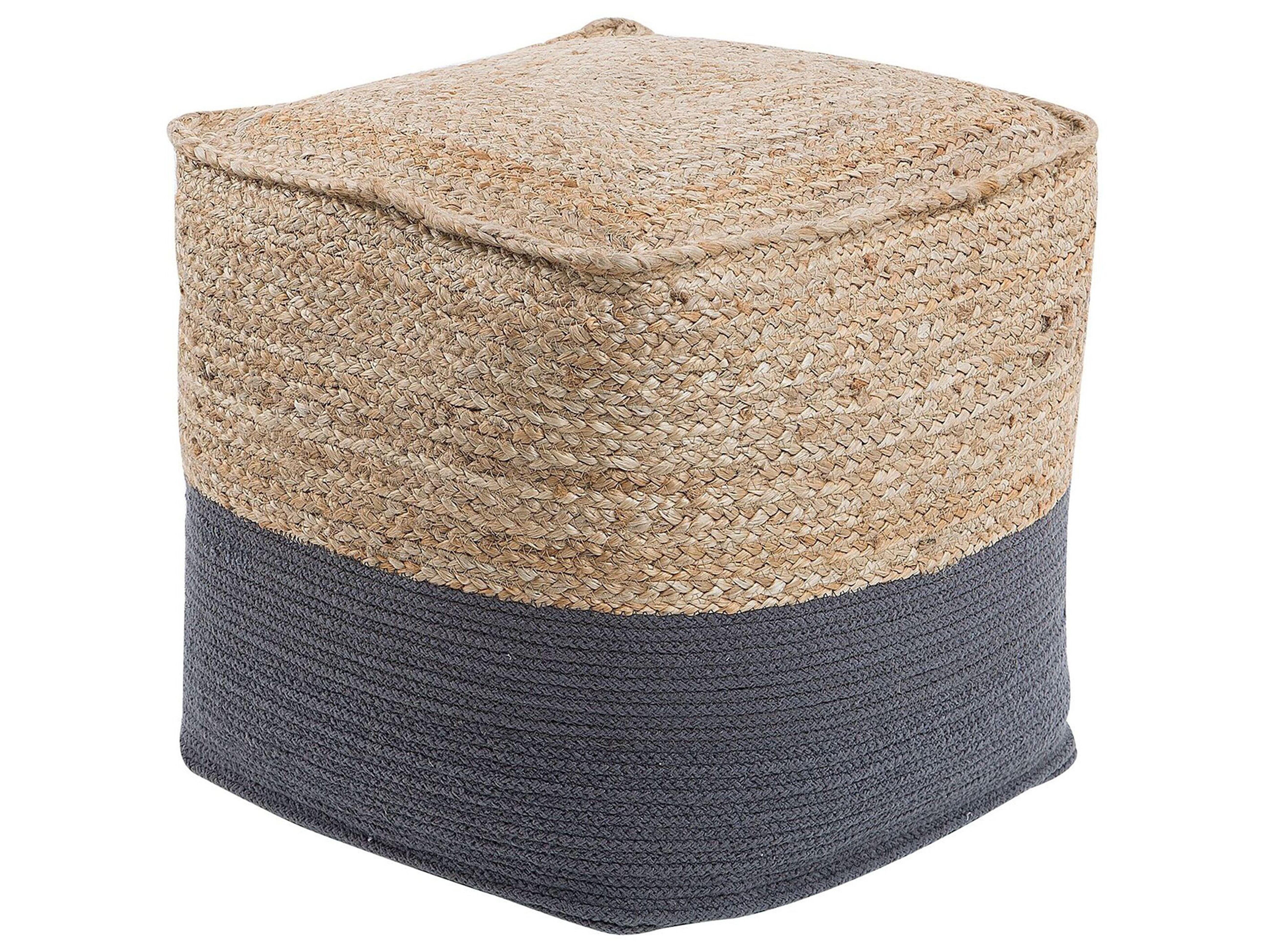 POUF Kirama 44/44/44 cm - Beige, Naturmaterialien (44/44/44cm) - Beliani