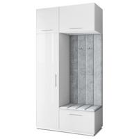 GARDEROBENSCHRANK REMA 120/240/60 cm Modern Weiß - Hellgrau/Weiß, Holzwerkstoff (120/240/60cm) - MASSENO