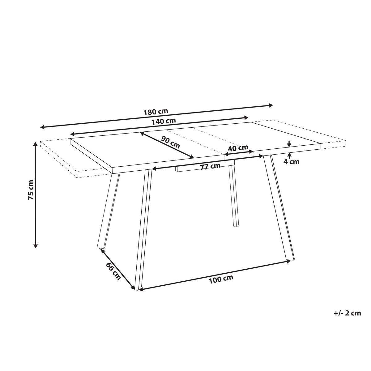 ESSTISCH ausziehbar Braun 140/180/90 cm Harlow - Braun, Holzwerkstoff (140/90/75cm) - Beliani