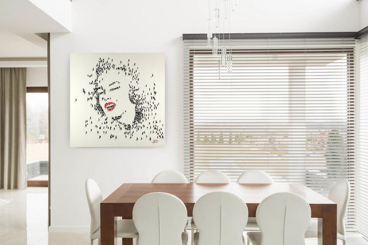 ÖLGEMÄLDE 80/80 cm - Schwarz/Weiß, Holz/Textil (80/80cm) - KUNSTLOFT
