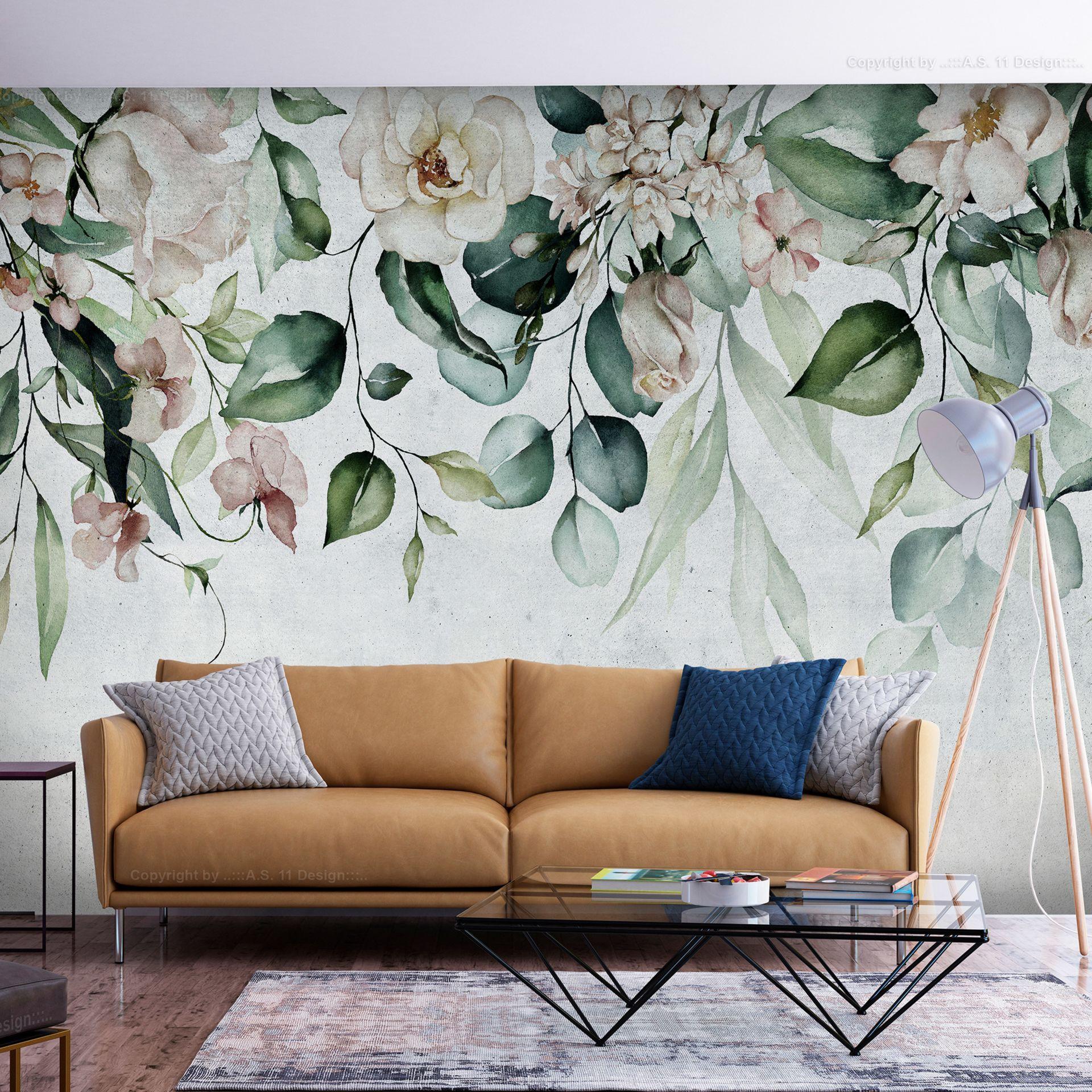 SELBSTKLEBENDE FOTOTAPETE Grau 98/70 cm - Grau/Grün, Kunststoff/Textil (98/1cm) - KUNSTLOFT