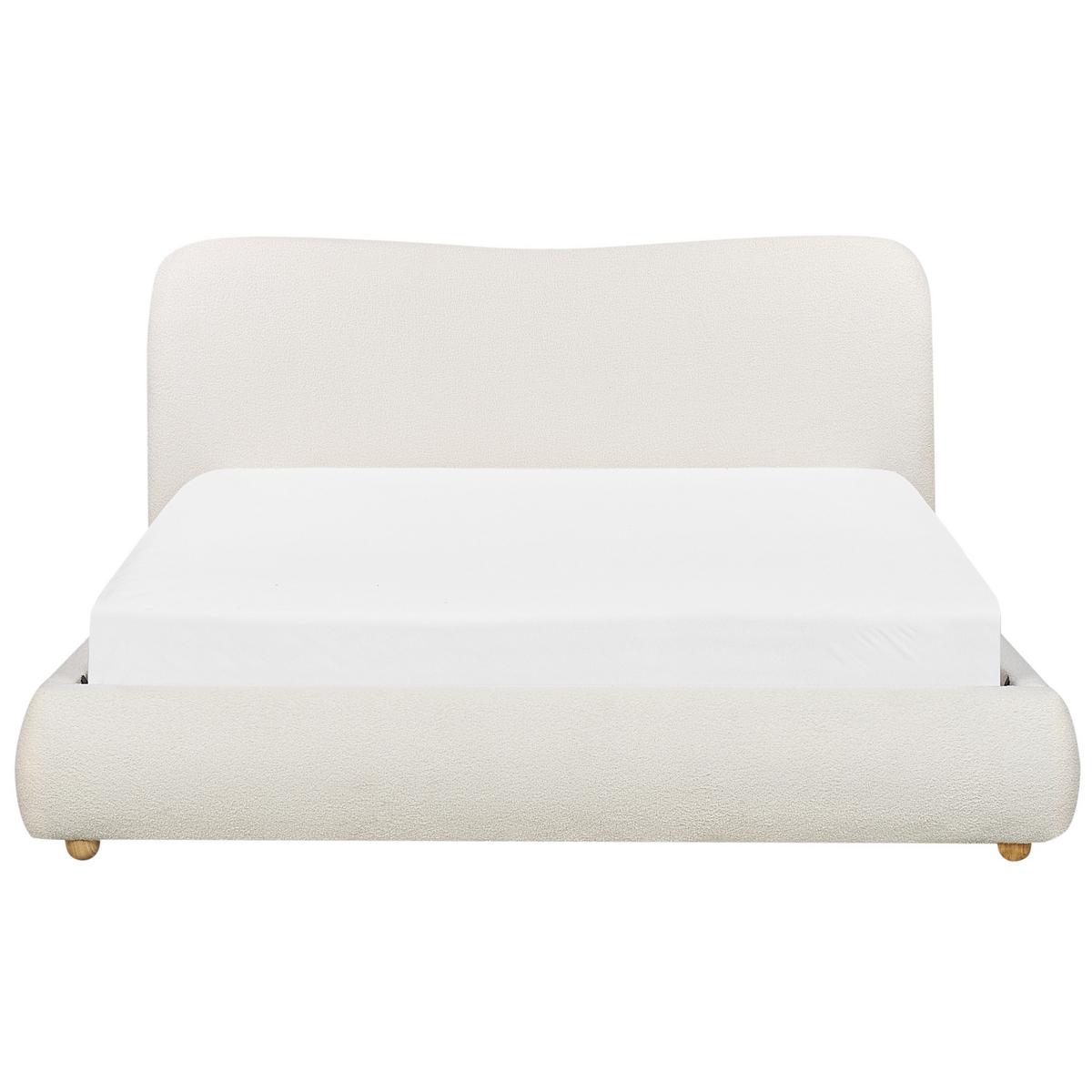 BETT mit Stauraum 160/200 cm Cremeweiß Blagnac - Weiß, Textil (160/200cm) - Beliani