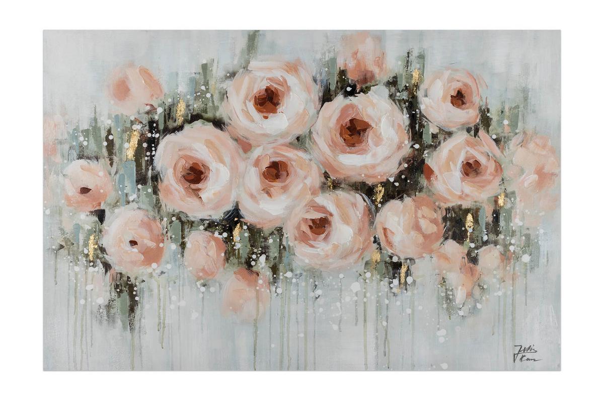 ACRYLBILD HANDGEMALT 90/60 cm - Beige/Grau, Holz/Textil (90/60cm) - KUNSTLOFT