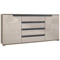SIDEBOARD Sylt Sandgrau Hochglanz / Anthrazit matt - Sandfarben, Holzwerkstoff (166.5/75.5/35cm) - Vladon