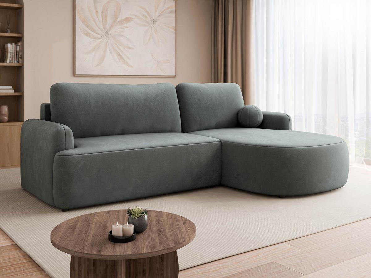 ECKSOFA Loridu, Seite: Rechts - Graphitfarben/Schwarz, Holz/Kunststoff (174/250cm) - MIRJAN24