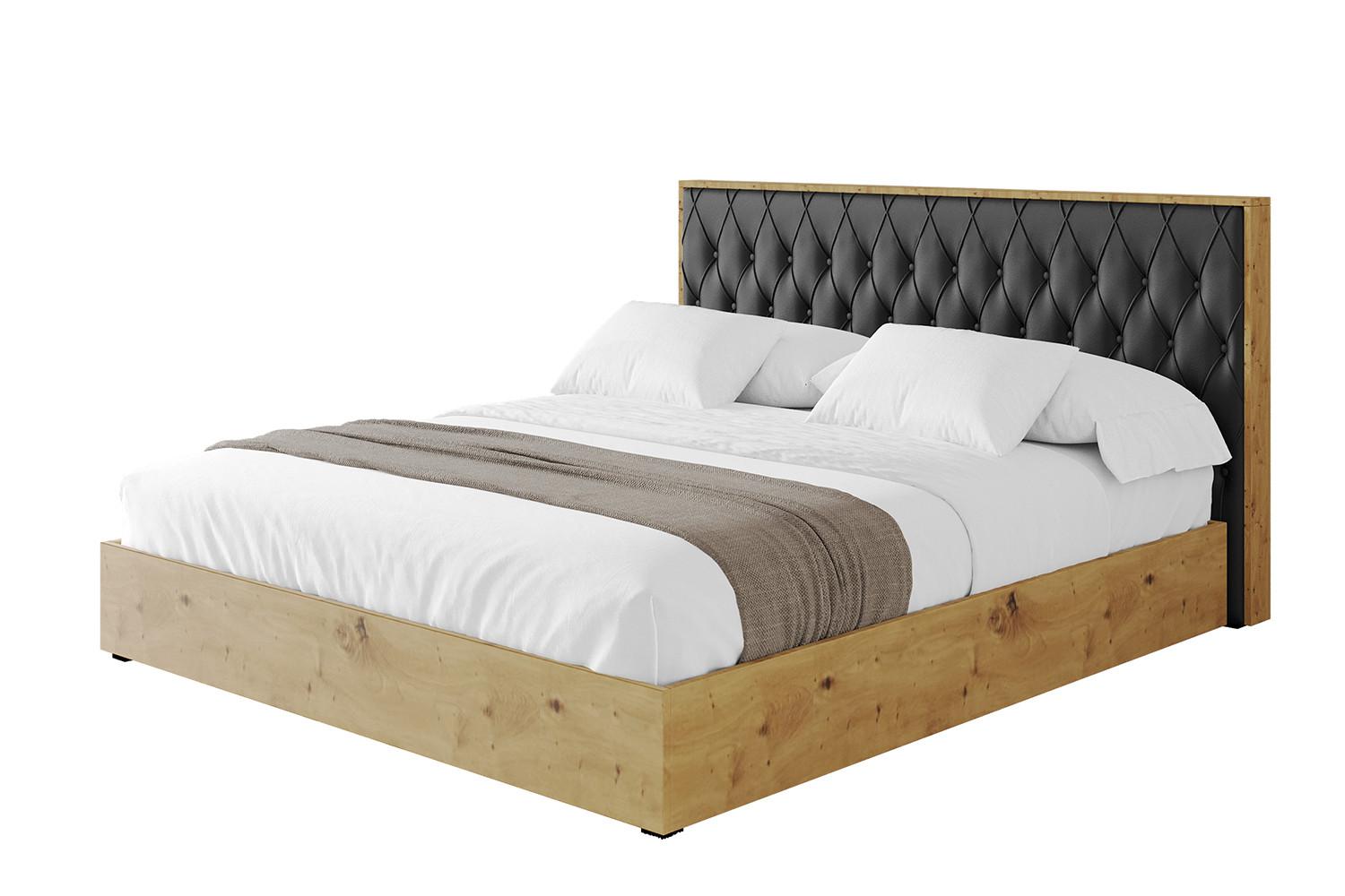 POLSTERBETT mit Bettkasten und Lattenrost, Boxbett ohne Matratze - ENZO5 180x200 Schwarz Kunstleder - Schwarz Hochglanz, Holzwerkstoff/Textil (180/200cm) - ALTDECOR