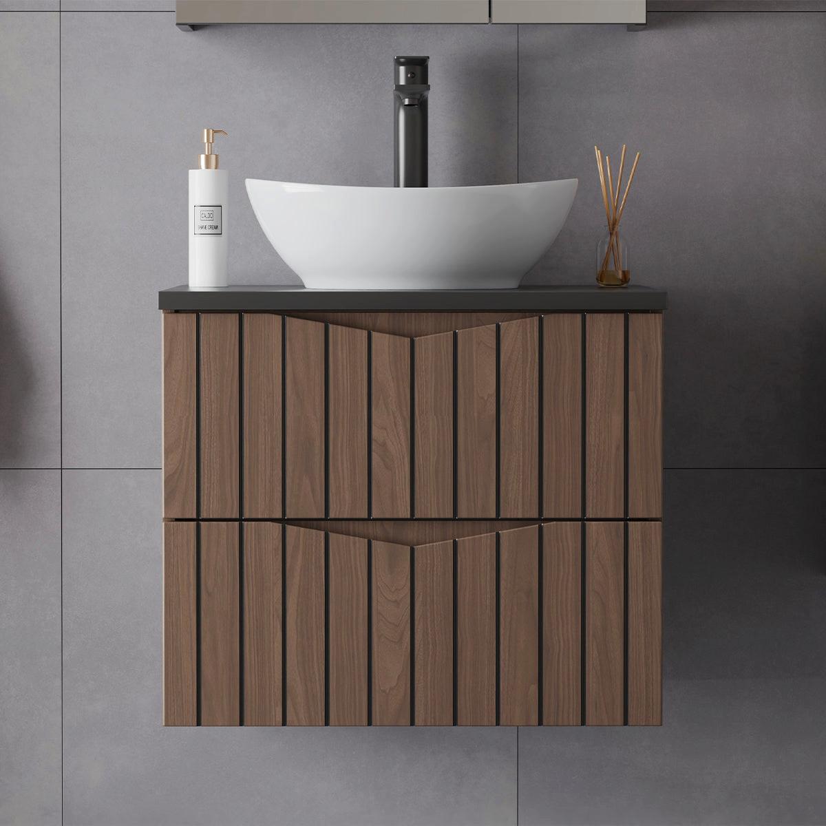WASCHTISCHUNTERSCHRANK 60cm Siena Holz und Schwarz - Schwarz, Holzwerkstoff (60/50/45.8cm) - Petits-meubles