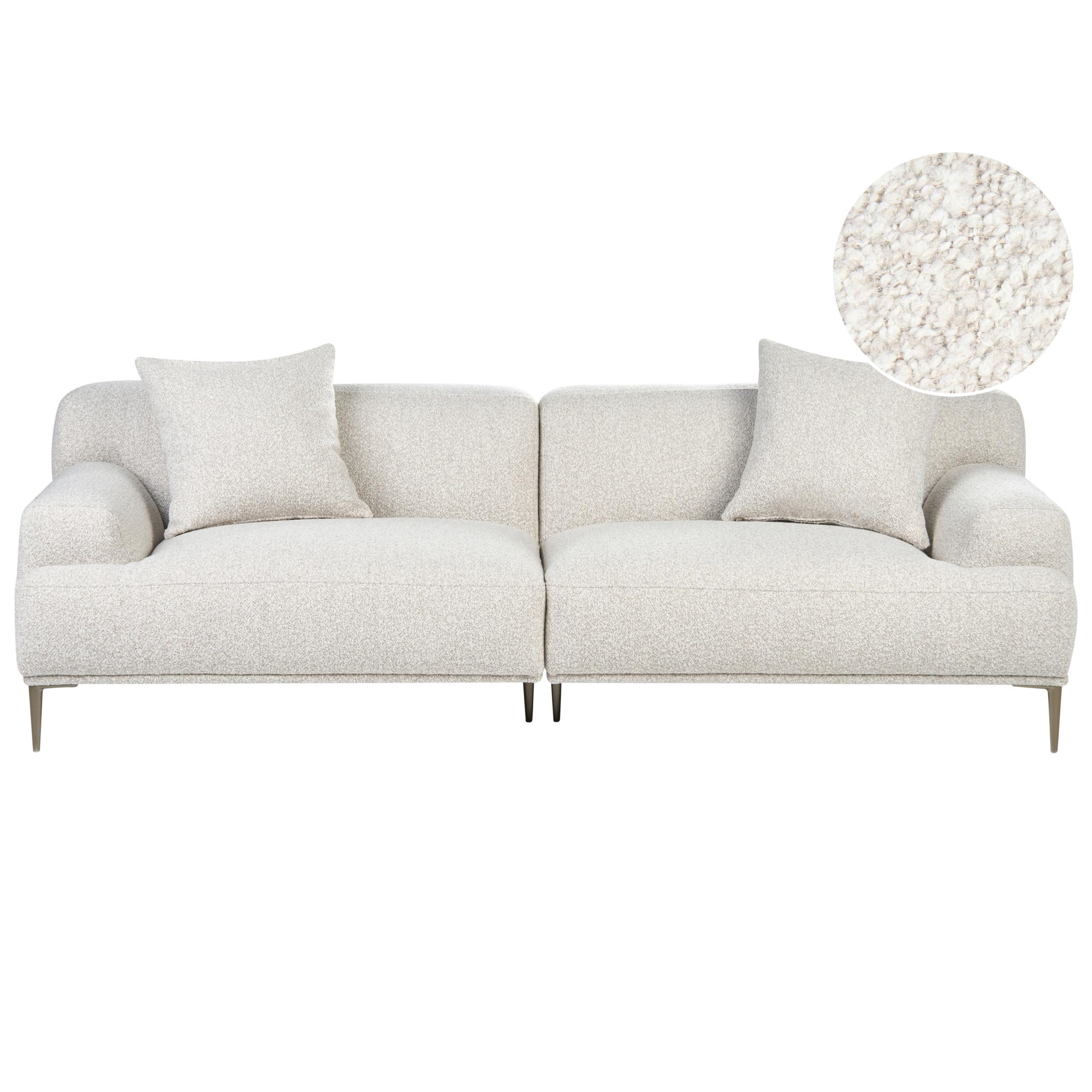 3-SITZER-SOFA Bouclé Cremeweiß Matila - Creme, Textil (233/70/94cm) - Beliani
