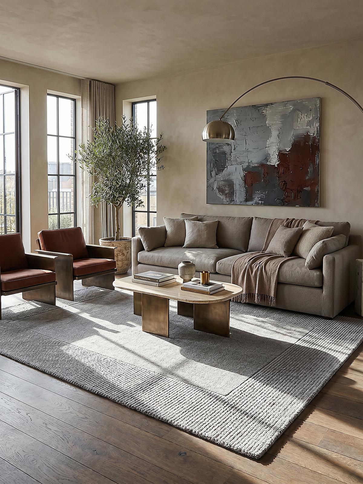 WOLLTEPPICH MOLE, einfarbig, Grau meliert, 200 x 290 cm - Grau, Textil (290/200cm) - KADIMA DESIGN