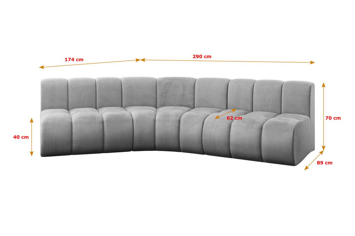 ECKSOFA modulares Sofa Montra-L1 - 290x174x70 cm Grau - Hellgrau, Holzwerkstoff/Textil (290/174cm) - ALTDECOR