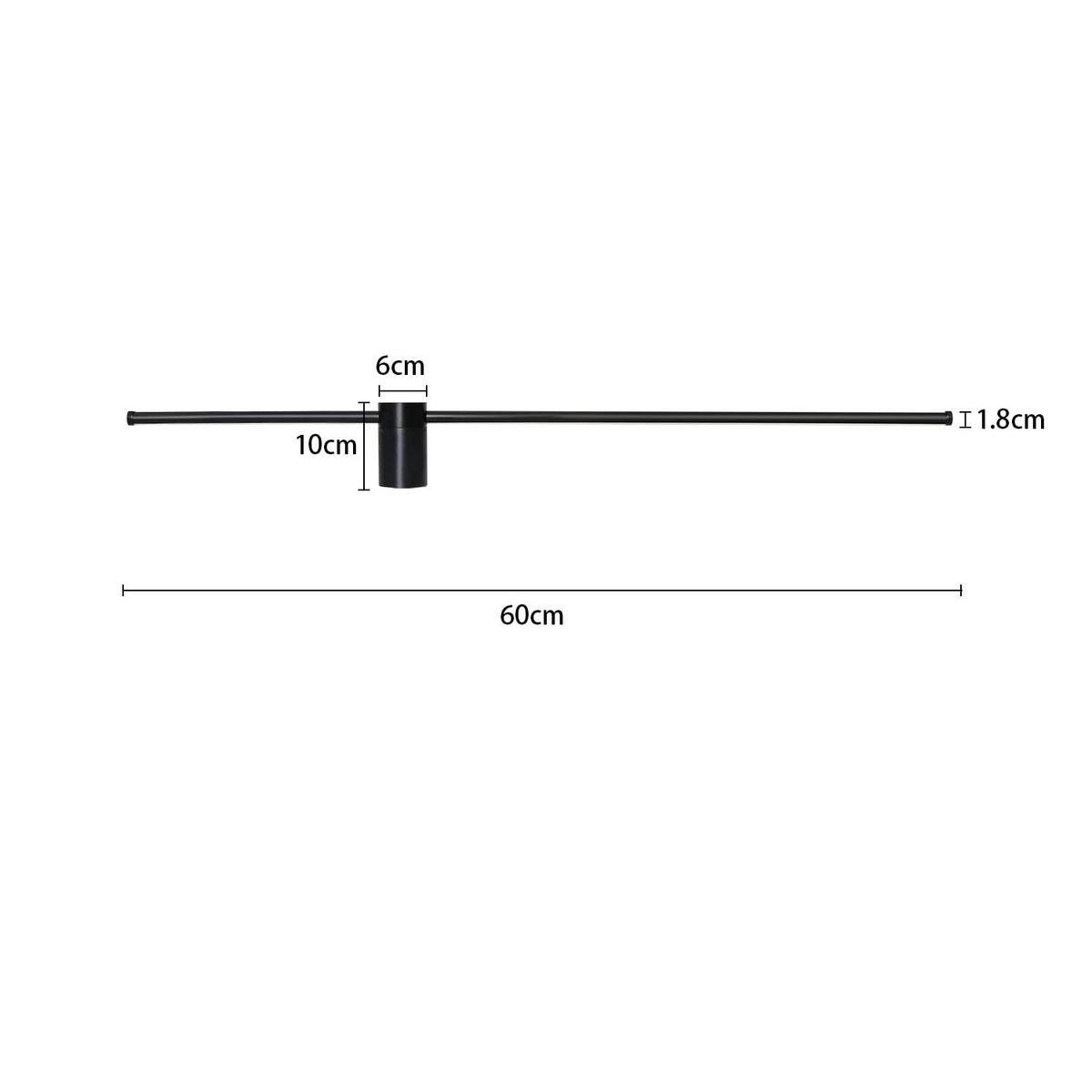 LED-WANDLEUCHTE Glowstone 60/10/6 cm - Schwarz, Metall (10/6/60cm) - ZMH