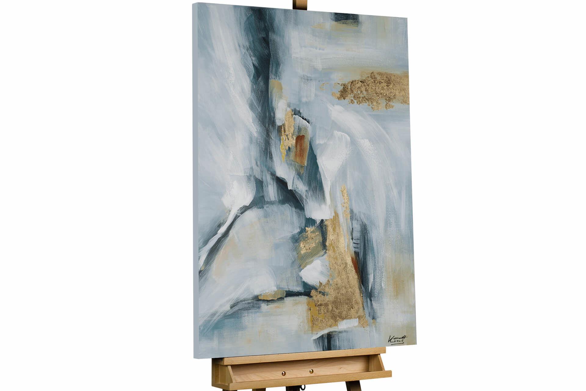 ACRYLBILD HANDGEMALT 75/100 cm - Blau, Holz/Textil (75/100cm) - KUNSTLOFT