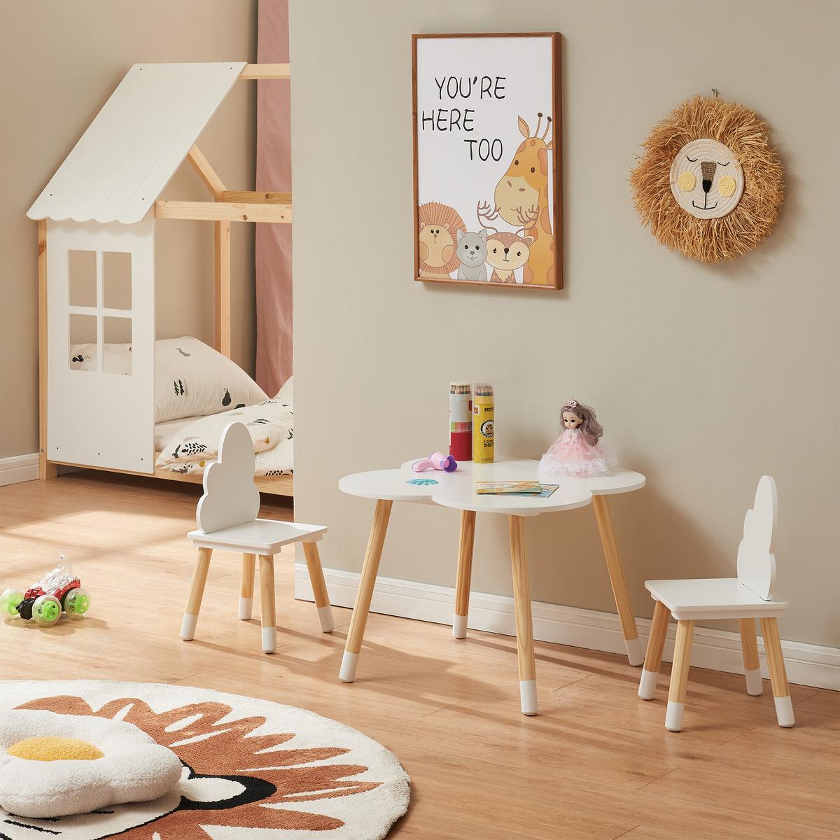 KINDERSITZGRUPPE Epim - Weiß, Holz/Holzwerkstoff (60/44/60cm) - [en.casa]
