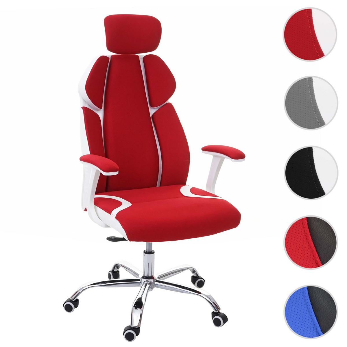 BÜROSTUHL Rot, Weiß - Rot/Weiß, Textil (63/134/92cm) - MCW