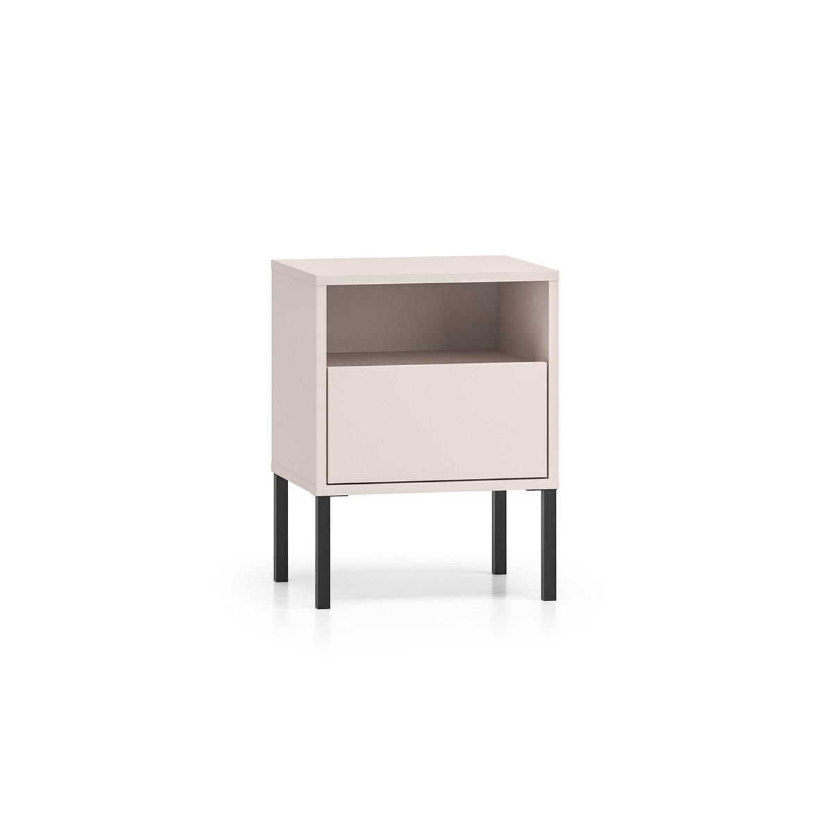 NACHTTISCH Paige Kaschmir und Schwarz - Beige, Holzwerkstoff (40/53/34cm) - Petits-meubles