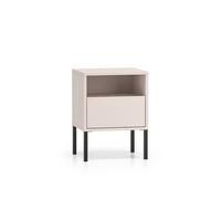 NACHTTISCH Paige Kaschmir und Schwarz - Beige, Holzwerkstoff (40/53/34cm) - Petits-meubles