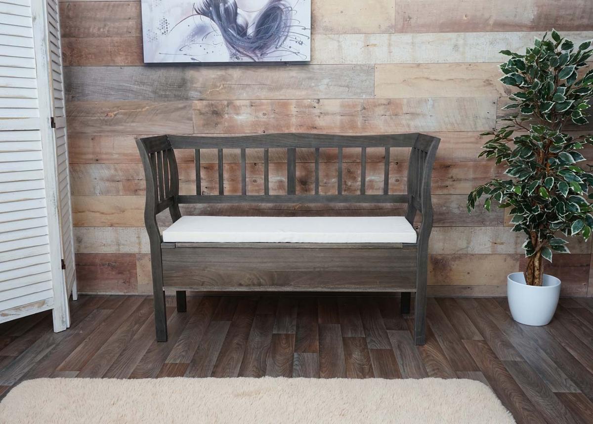 SITZBANK STAUFACH SHABBY-LOOK Grau, Braun - Creme/Braun, Holz (119/85/40cm) - MCW