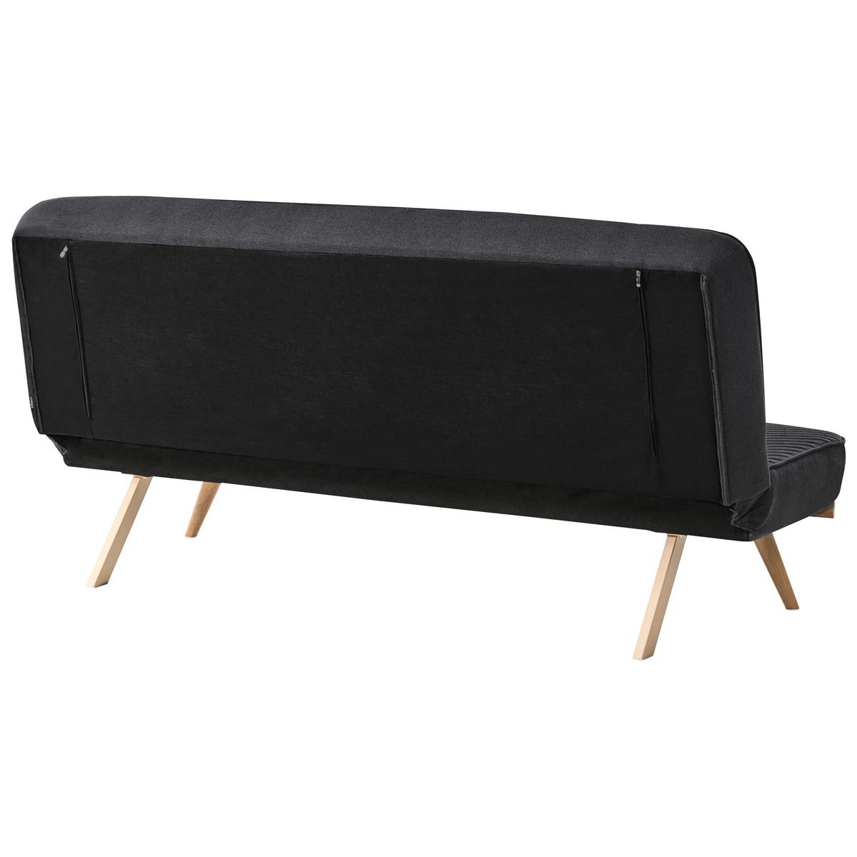 SCHLAFSOFA 2-Sitzer Stoff Schwarz Kalfafel - Schwarz/Braun, Textil (191/84/73cm) - Beliani