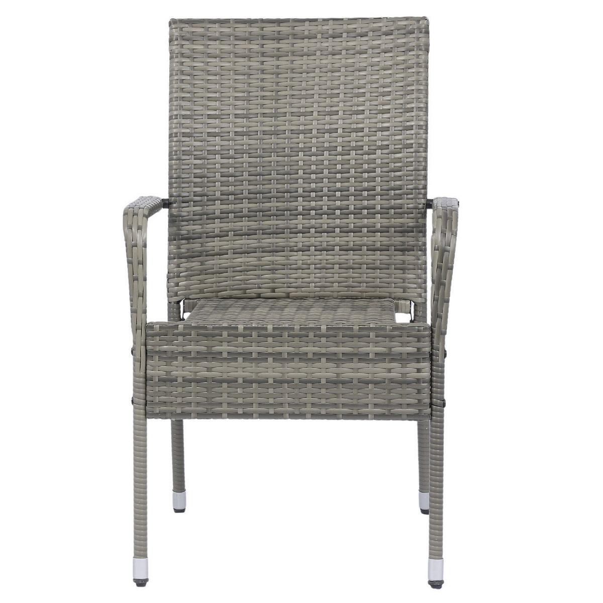 GARTENSTÜHLE Yoro 8er-Set - Grau, Kunststoff (50/90/50cm) - Juskys