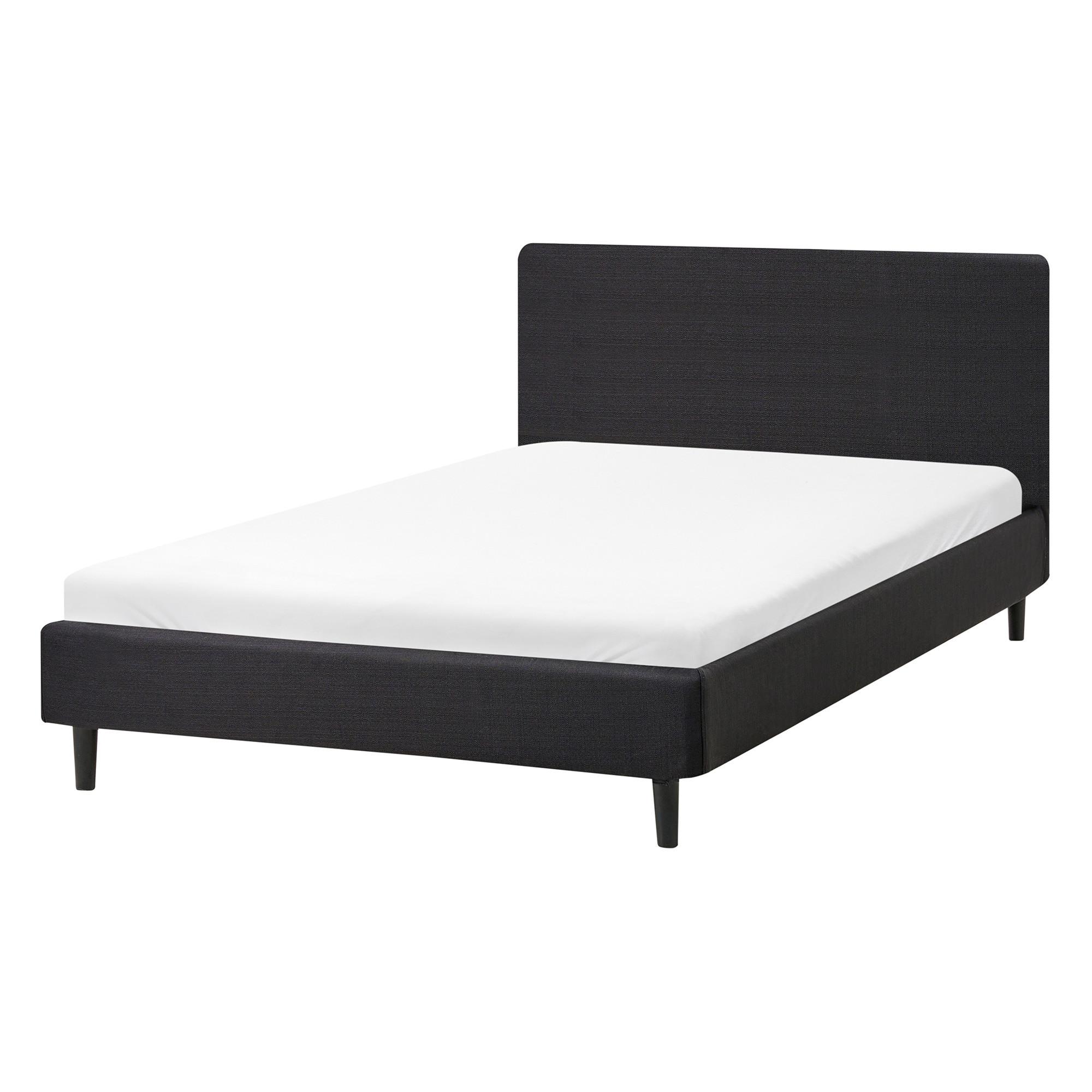 BETT mit Lattenrost 120/200 cm Stoff Schwarz Fitou - Schwarz, Textil (120/200cm) - Beliani