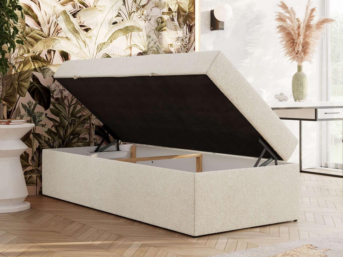 BOXBETT ZERO 90/200 - Creme Struktur - H4 - Topper T25 - Creme, Textil (90/200cm) - MKS