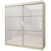 SCHWEBETÜRENSCHRANK VITALE 200/216/61 cm 2-türig Kaschmir - Kaschmir/Weiß, Holzwerkstoff (200/216/61cm) - MASSENO