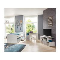 JUGENDZIMMER SET 3-tlg. Bett inkl.Bettkasten, Schreibtisch, Lowboard SALE - Eichefarben/Hellgrau, Holzwerkstoff (1/1/1cm) - arthur berndt