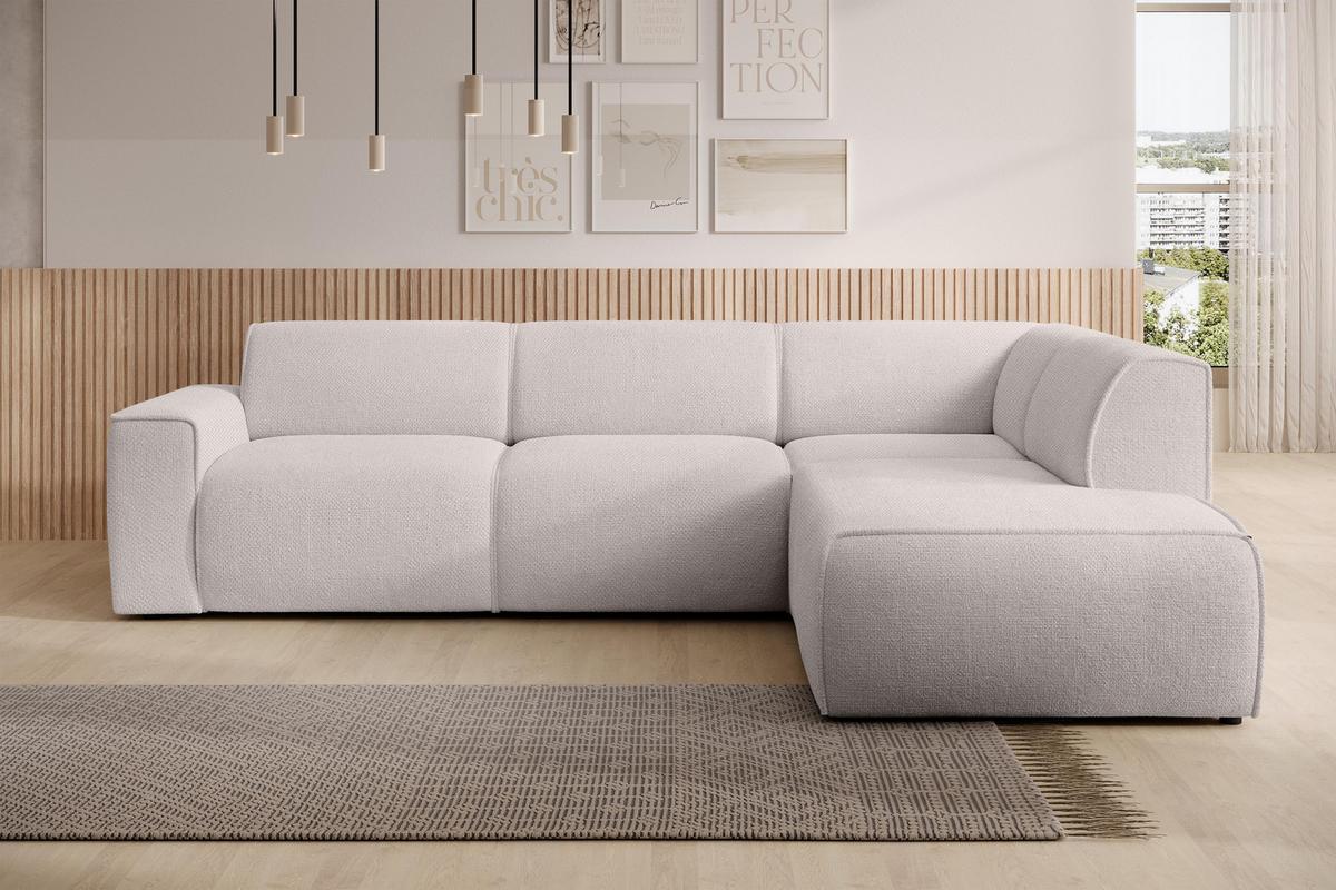 ECKSOFA L Form Didim Taupe 292/220/78 cm – großes Sofa stilvoll & bequem R - Taupe/Schwarz, Kunststoff/Textil (292/220cm) - AX Living