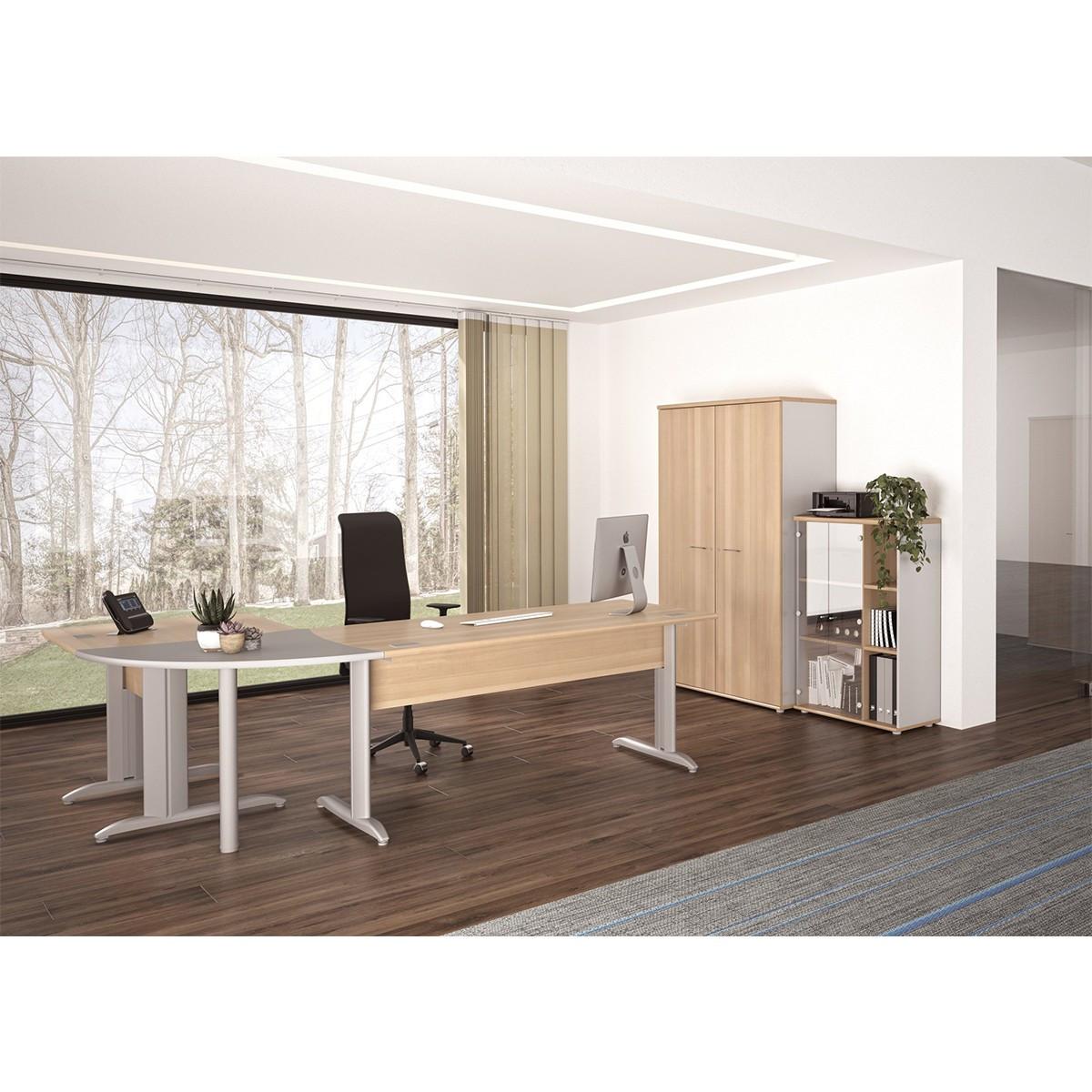 KLEIDERSCHRANK 2 Türen L80 Jazz - Französische Herstellung - 80/48/183 cm - Eschefarben, Holzwerkstoff (80/183/48cm) - Calicosy