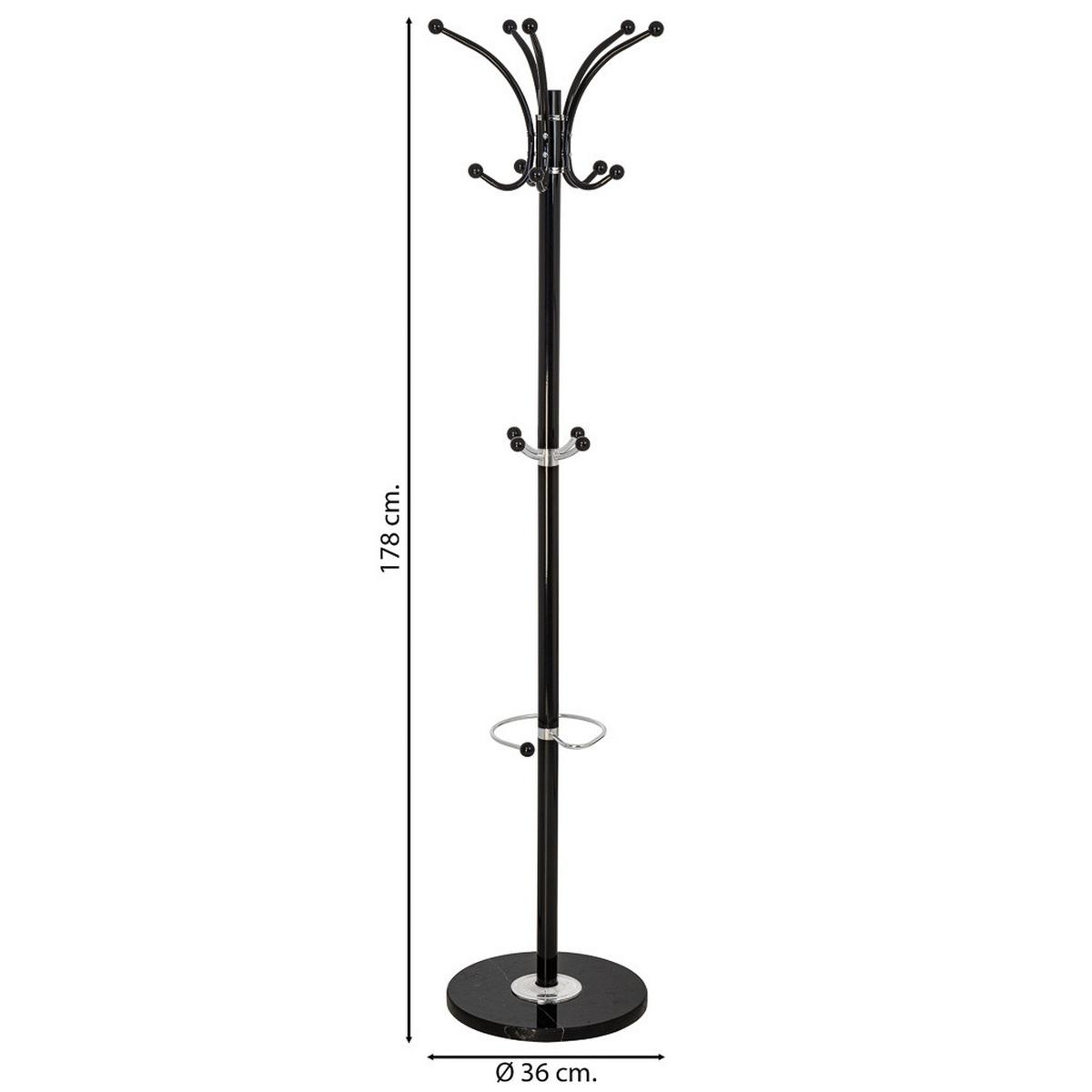 GARDEROBE aus metall 36x178cm - Schwarz, Metall (36/178/36cm) - Wanderlust