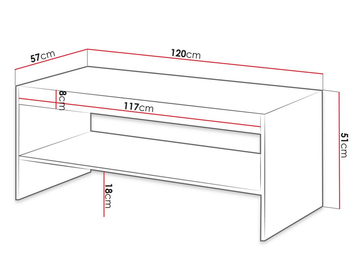 COUCHTISCH Vamos - Schwarz/Braun, Holzwerkstoff (57/120/51cm) - MIRJAN24