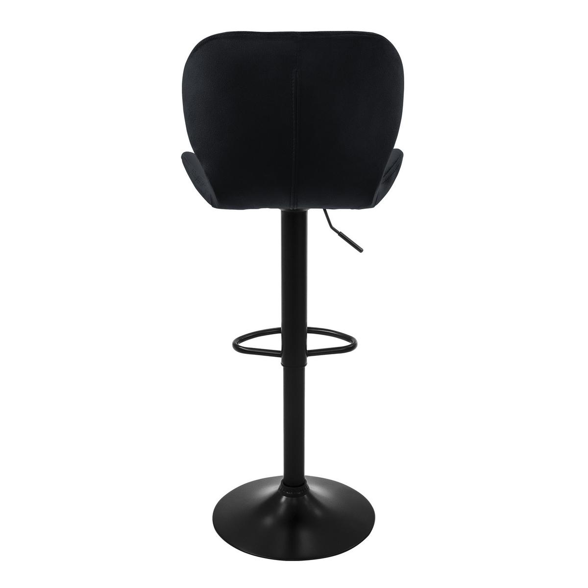 BARHOCKER 2er Set Schwarz aus Samt höhenverstellbar/drehbar - Schwarz, Textil/Metall (41/110/47cm) - ML-DESIGN