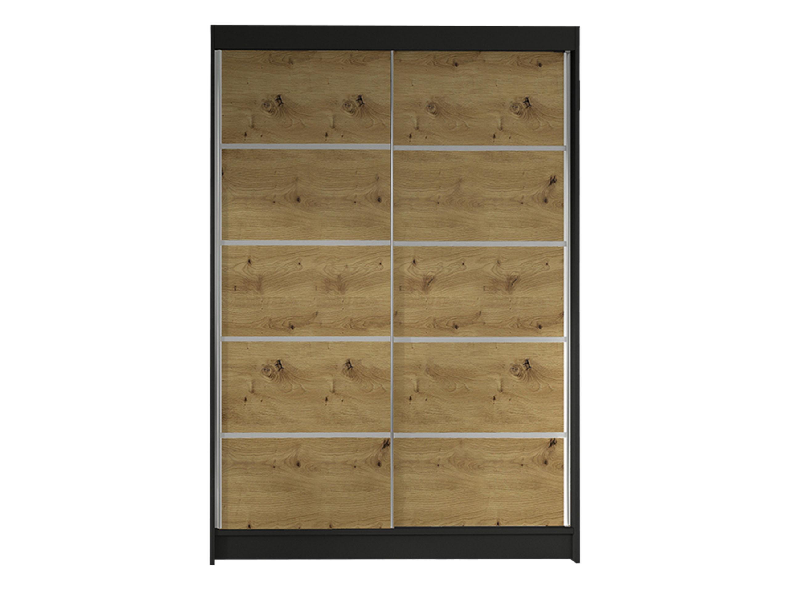 SCHWEBETÜRENSCHRANK Lino IV - Schwarz/Eiche Artisan, Holzwerkstoff/Metall (120/200/58cm) - MIRJAN24