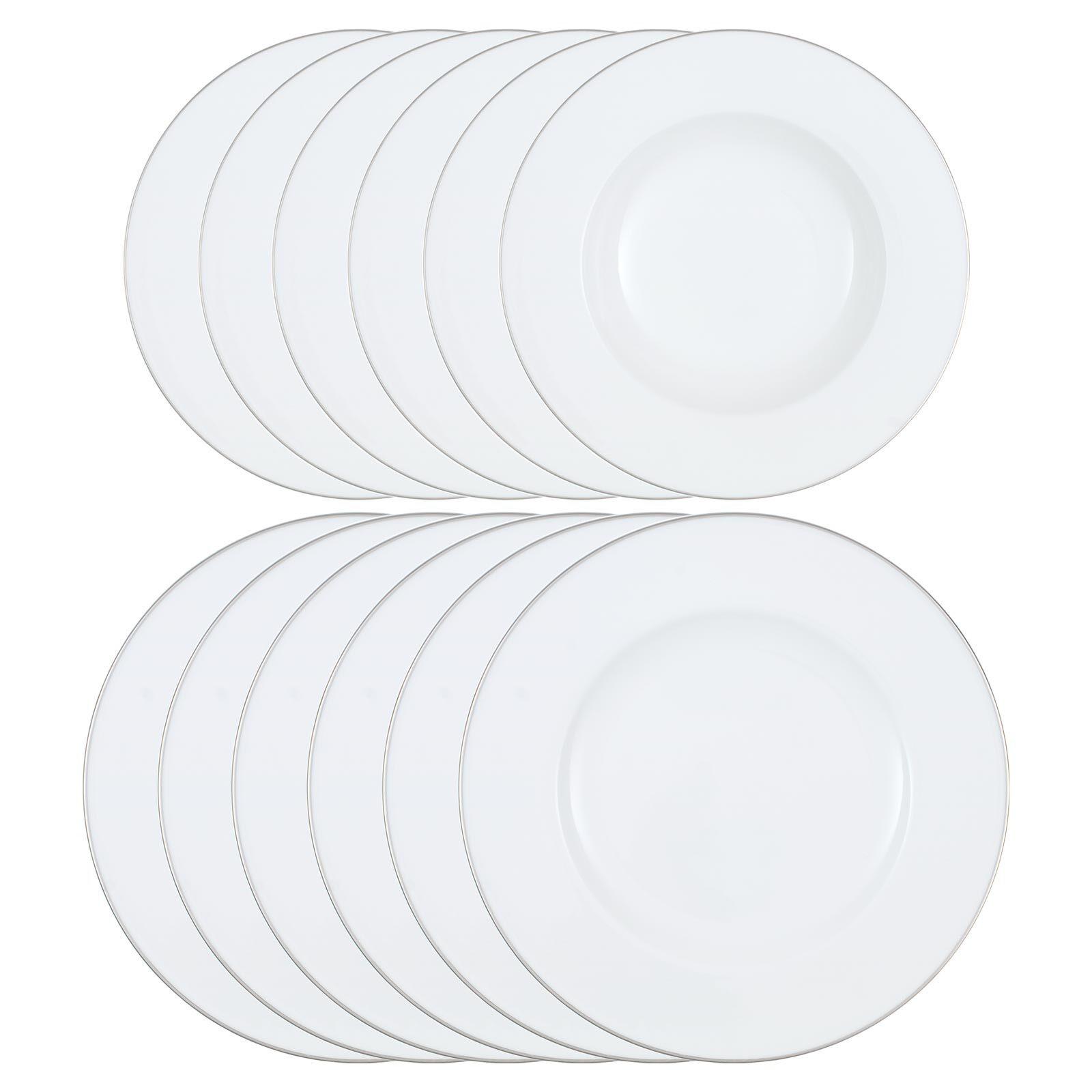 TAFELSERVICE Anmut Platinum No.1 weiß 12-tlg. - Weiß, Keramik (2/2/2cm) - Villeroy & Boch
