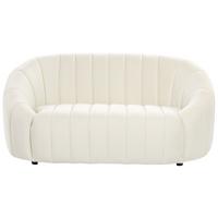 2-SITZER-SOFA Samtstoff cremeweiß Malung - Weiß, Textil (138/68/79cm) - Beliani