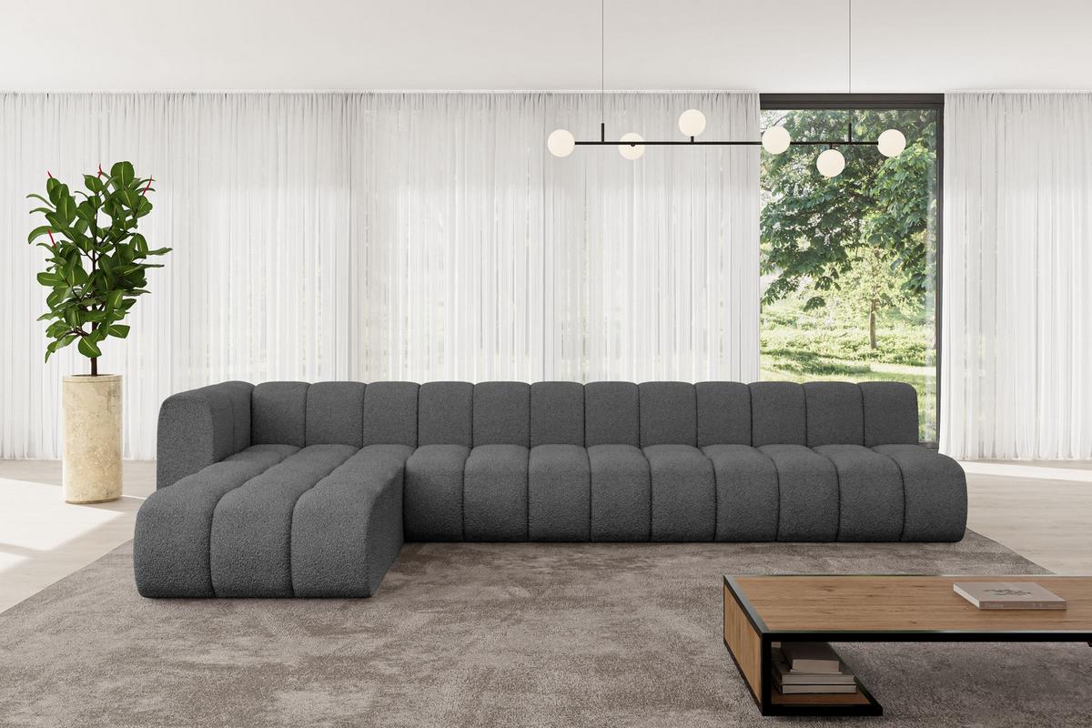 ECKSOFA modulares Sofa Darnel-L3 - 387x177x70 cm Grau - Grau, Holzwerkstoff/Textil (387/177cm) - ALTDECOR