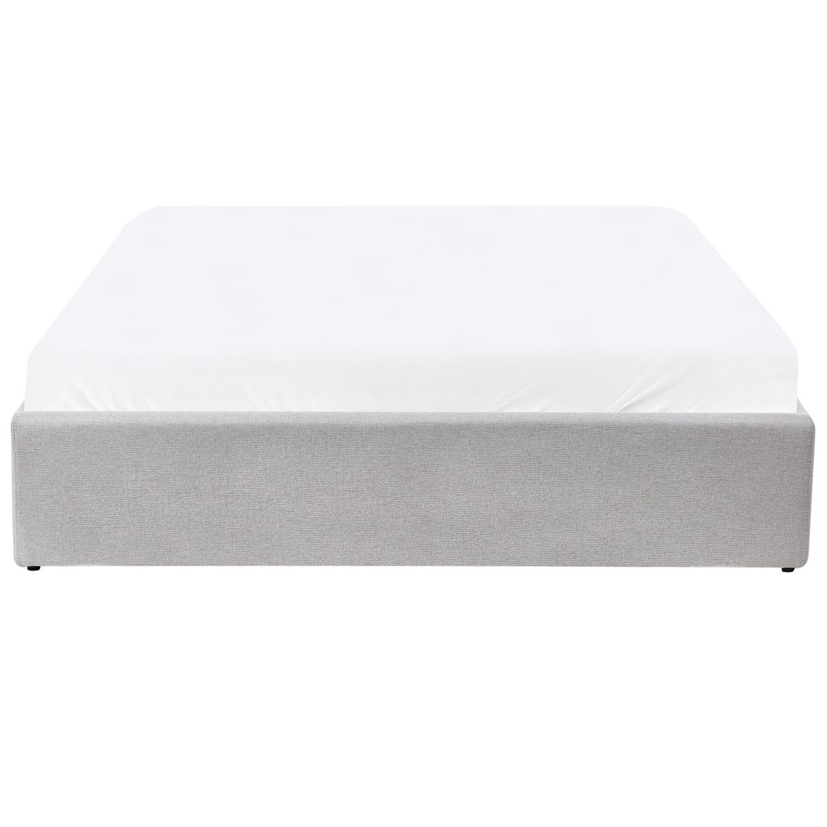 BETT mit Stauraum 140/200 cm Hellgrau Dinan - Hellgrau, Textil (140/200cm) - Beliani