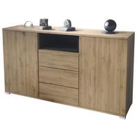 SIDEBOARD Skadu Schwarz matt - Schwarz, Holzwerkstoff (138.5/75.5/35cm) - Vladon