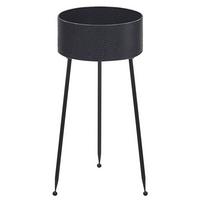 PFLANZENSTÄNDER Metall schwarz 50 cm Leika - Schwarz, Metall (50cm) - Beliani