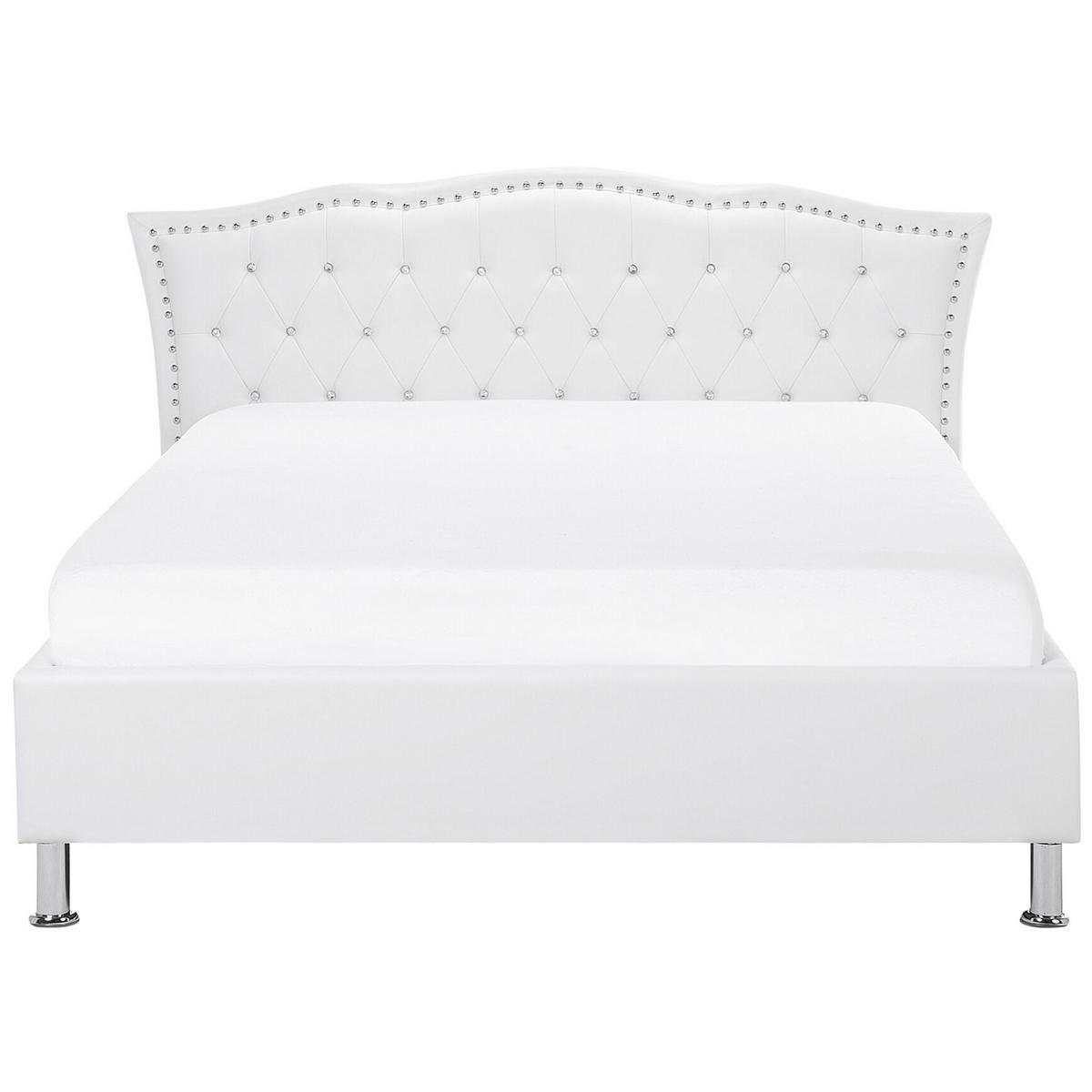 BETT 140/200cm Weiß Metz - Weiß, Textil (140/200cm) - Beliani