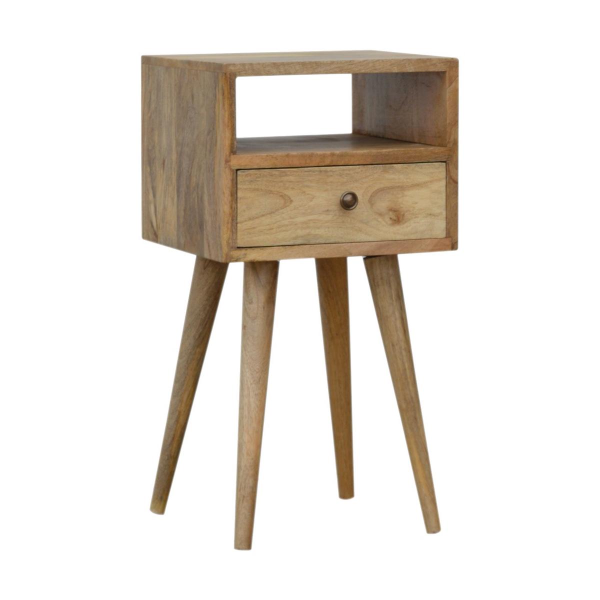 NACHTTISCHE in Eichenoptik mit 1 Schublade, 1 Offenes Fach, Beige - Messingfarben/Braun, Holz/Metall (30/57/30cm) - Artisan Furniture