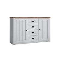 SIDEBOARD Léandre Weiß und Holz - Weiß, Holzwerkstoff (130.2/87.3/43.3cm) - Petits-meubles