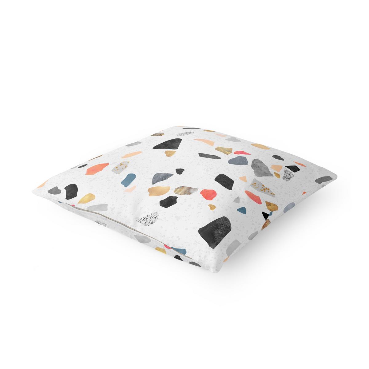 KISSENBEZUG Weißer Terrazzo mit Goldsteinchen 50/50 cm - Weiß, Textil (50/50cm) - Bilderwelten