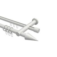 GARDINENSTANGE RUNDROHR-INNENLAUF Platon Savio 180 cm, 2-läufig, 20 mm Ø Weiß - Weiß, Metall (180cm) - INTERDECO