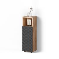 MIDISCHRANK Ronco Anthrazit mit Wabenstruktur 30 x 95 cm - Anthrazit, Holzwerkstoff (30/95/30cm) - Livinity®