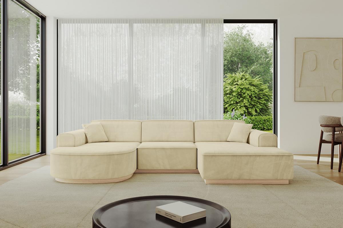WOHNLANDSCHAFT ARRIO-U1 303x171x83 cm Taupe - Taupe, Holzwerkstoff/Textil (303/83/171cm) - ALTDECOR