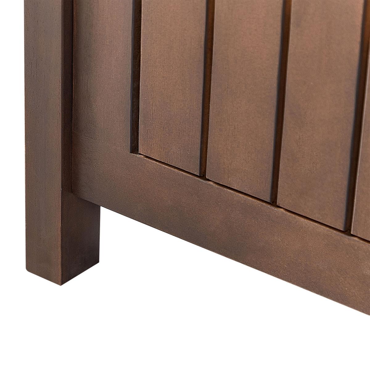 GARTENBANK Akazienholz dunkelbraun mit Stauraum 120 cm Sovana - Dunkelbraun, Holz (120/91/60cm) - Beliani